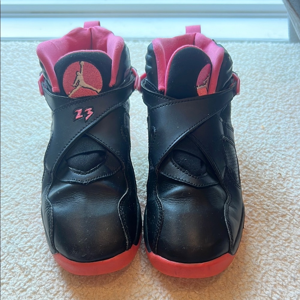 Jordan Black and Pink Sneakers with Cross-Straps